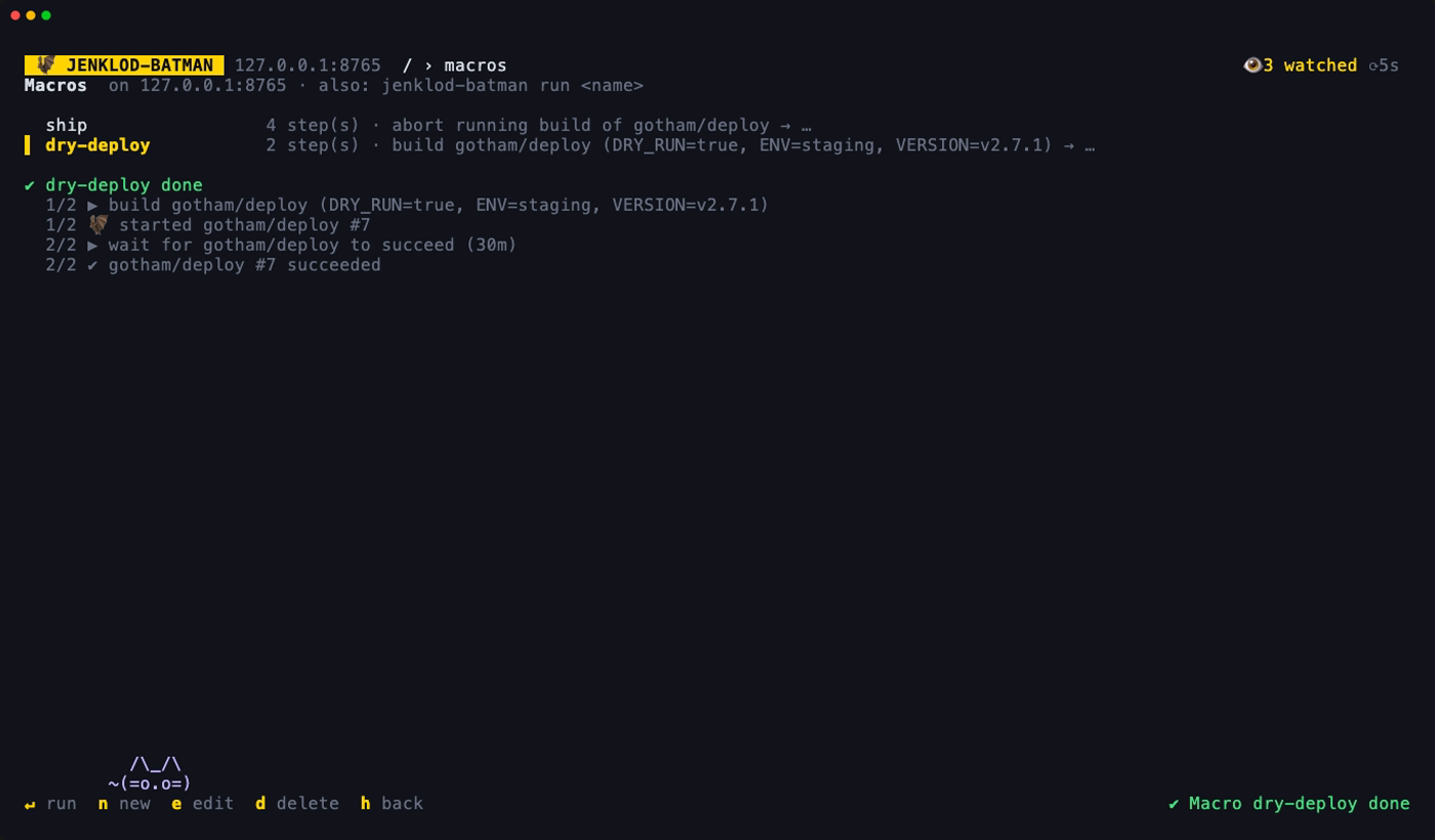 A finished macro run in the macro list